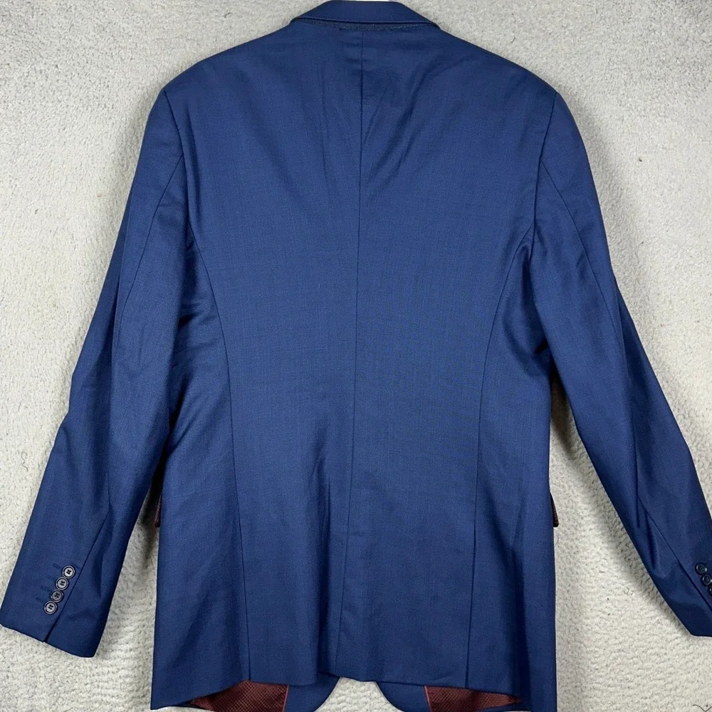 Combatant Gentlemen Summit Wool Blazer Mens 44L Blue Vitale Barberis Canonico